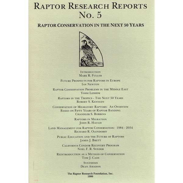 Book cover and/or sample page of Raptor Conservation in the Next Fifty Years