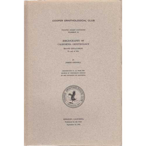 Book cover and/or sample page of Bibliography of California Ornithology: Second Installment