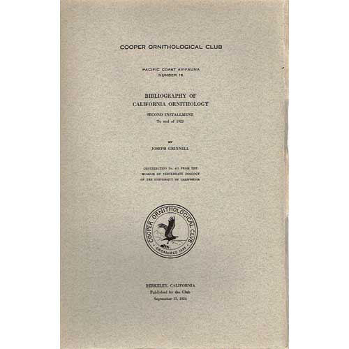 Book cover and/or sample page of Bibliography of California Ornithology: Third Installment