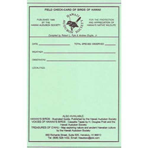 Field Check-Card of the Birds of Hawaii cover