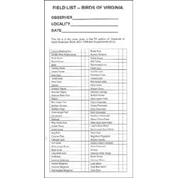 Field List - Birds of Virginia cover