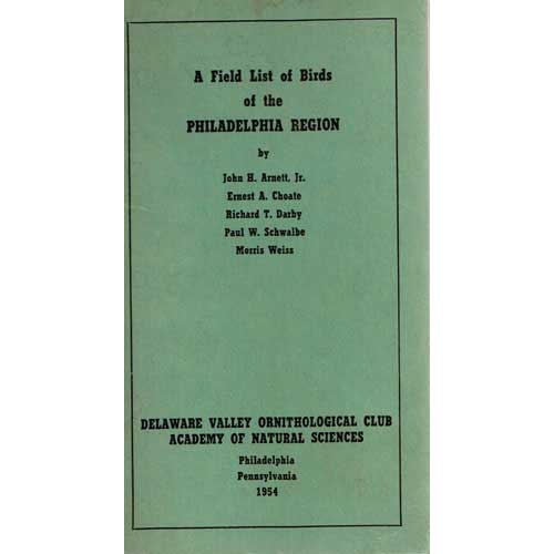 Book cover and/or sample page of A Field List of Birds of the Philadelphia Region