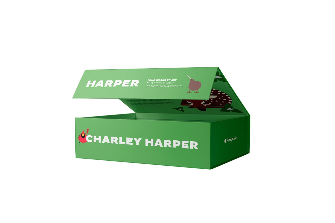 Puzzle: Charley Harper Charley Harper 120-Piece Double-Sided Jigsaw Puzzle Set