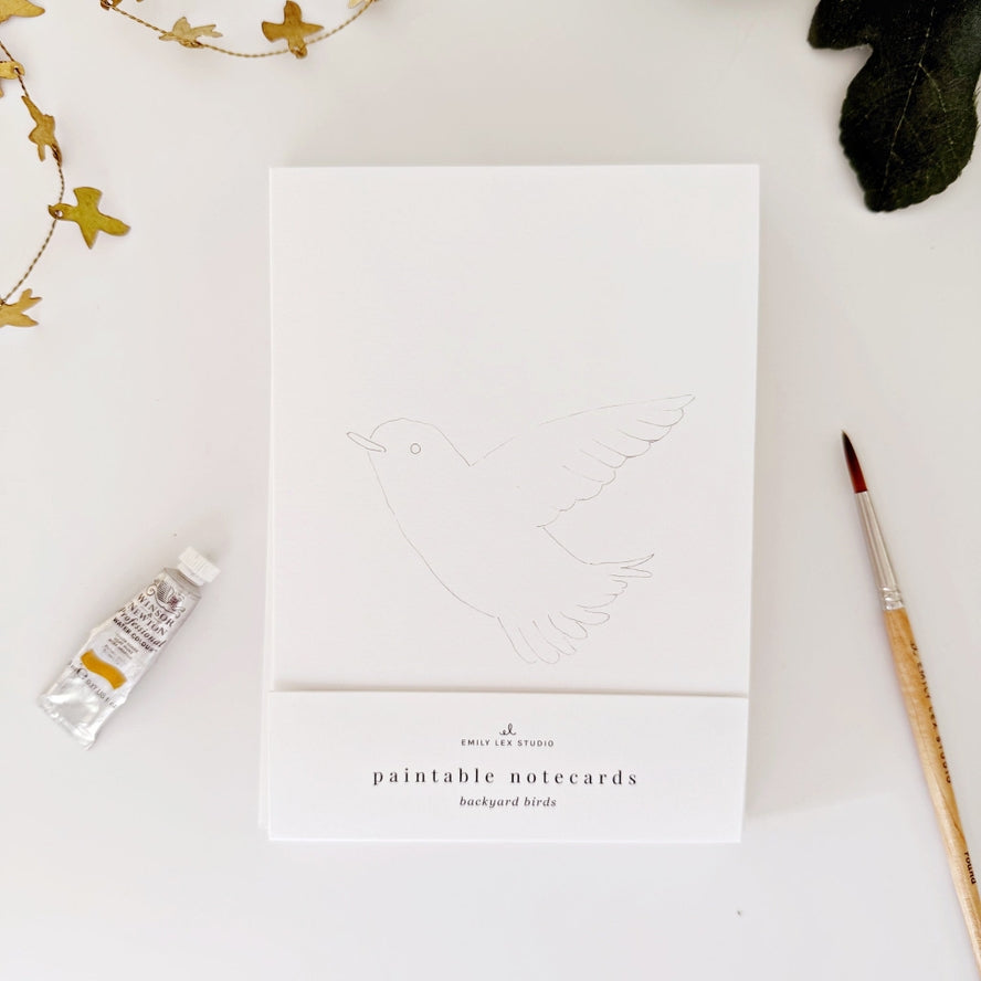 Paintable Bird Watercolor Notecards