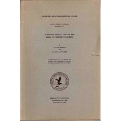 A Distributional List of the Birds of British Columbia cover