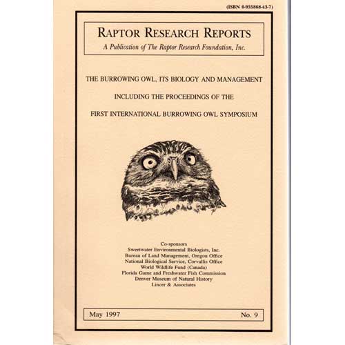 Book cover and/or sample page of The Burrowing Owl, Its Biology and Management