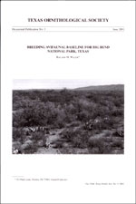 Book cover and/or sample page of Breeding Avifaunal Baseline for Big Bend National Park, Texas
