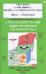 Book cover and/or sample page of Checklist of the Birds of Belize and the Mexican Yucatan, Tikal and Palenque. Supplement and Update