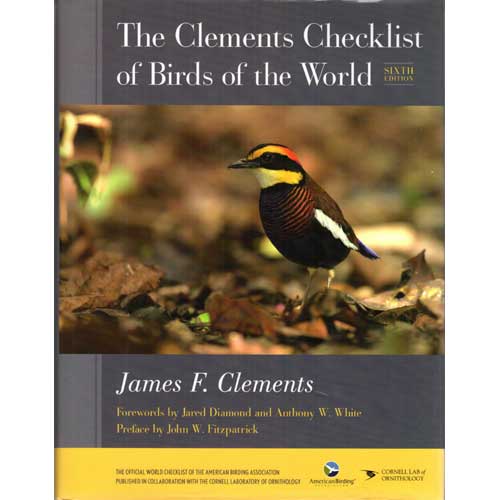 Book cover and/or sample page of The Clements Checklist of Birds of the World. Sixth edition
