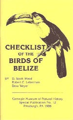 Book cover and/or sample page of Checklist of the Birds of Belize