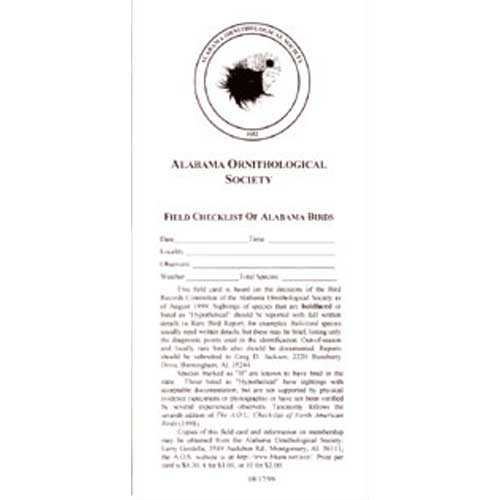 Field Checklist of Alabama Birds cover