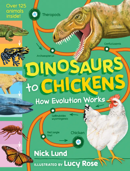 Book cover Dinosaurs to Chickens: How Evolution Works