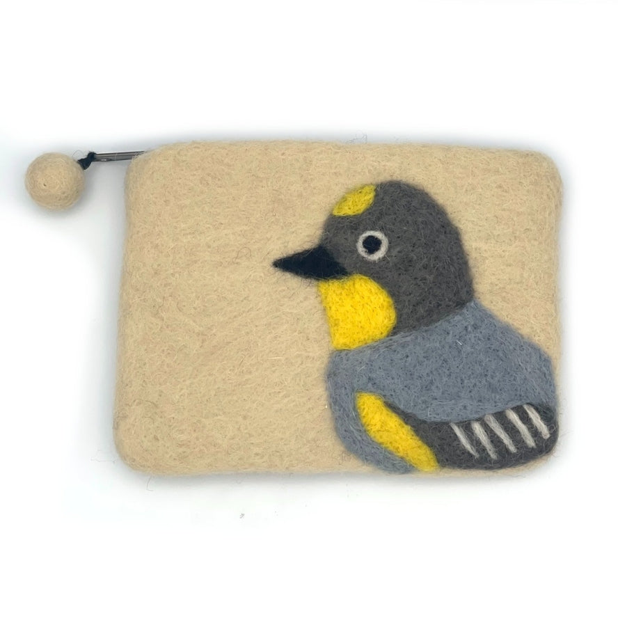Bird Portrait Felt Pouch