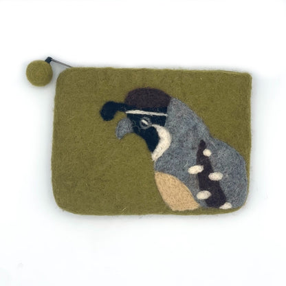 Bird Portrait Felt Pouch