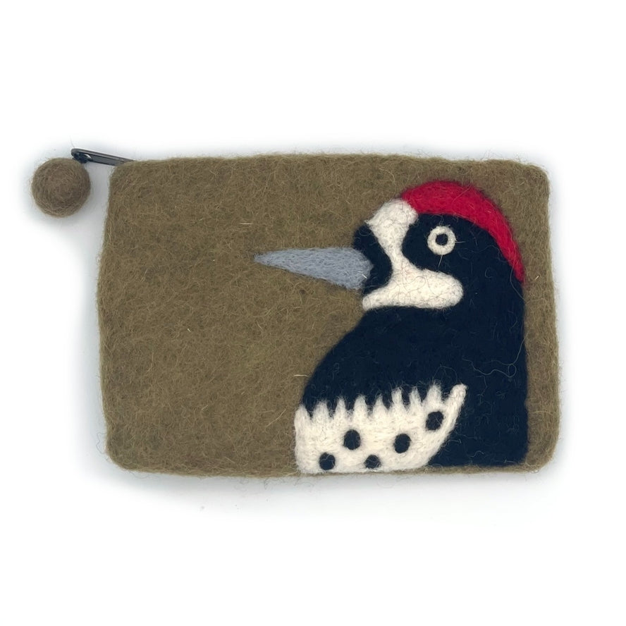 Bird Portrait Felt Pouch