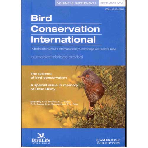 Book cover and/or sample page of The Science of Bird Conservation. A Special Issue in Memory of Colin Bibby.