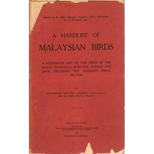 Book cover and/or sample page of A Handlist of Malaysian Birds