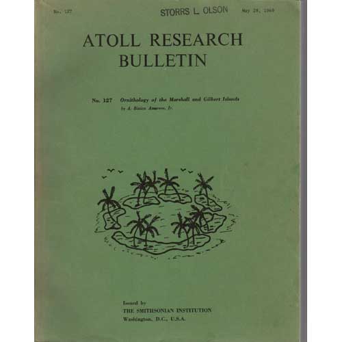 Book cover and/or sample page of Atoll Research Bullein 127: Ornithology of the Marshall and Gilbert Islands