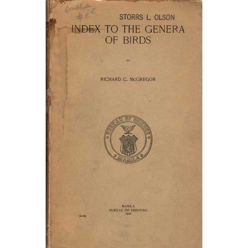 Book cover and/or sample page of Index to the Genera of Birds