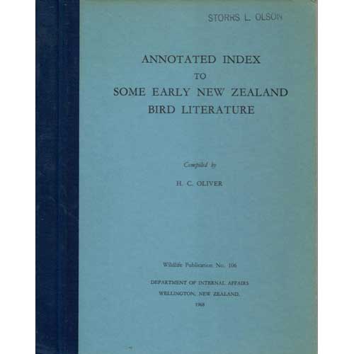 Book cover and/or sample page of Annotated Index to Some Early New Zealand Bird Literature