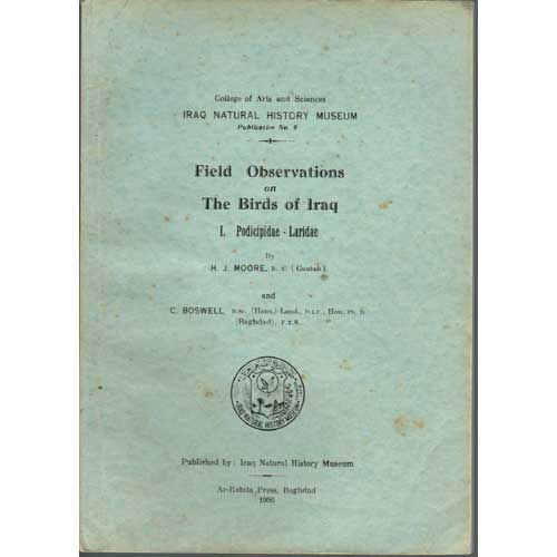 Book cover and/or sample page of Field Observations on The Birds of Iraq