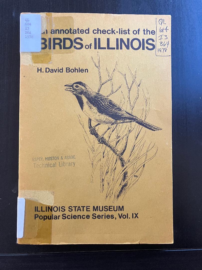 Book cover An annotated check-list of the Birds of Illinois