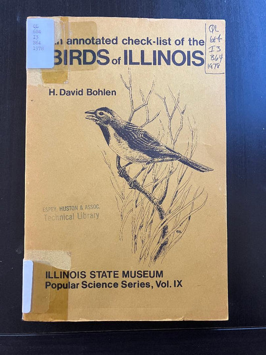 Book cover An annotated check-list of the Birds of Illinois