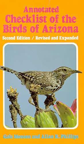 Book cover Annotated Checklist of the Birds of Arizona