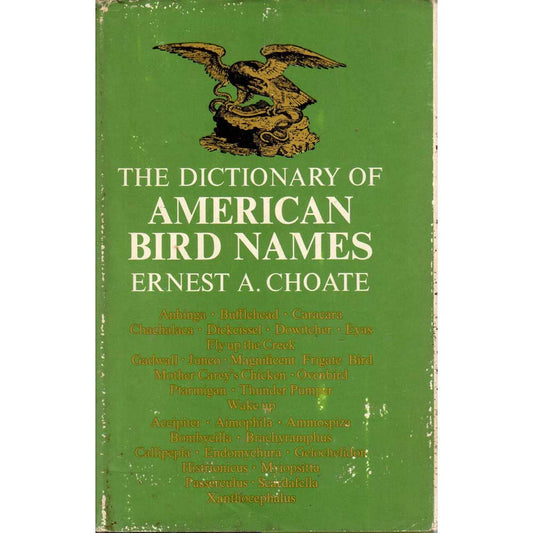 Book cover and/or sample page of The Dictionary of American Bird Names