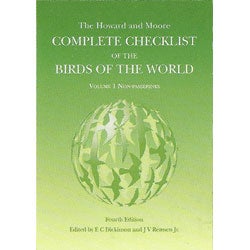 Book cover and/or sample page of Howard and Moore Complete Checklist of the Birds of the World, 4th edition. Volume 1: Non-passerines