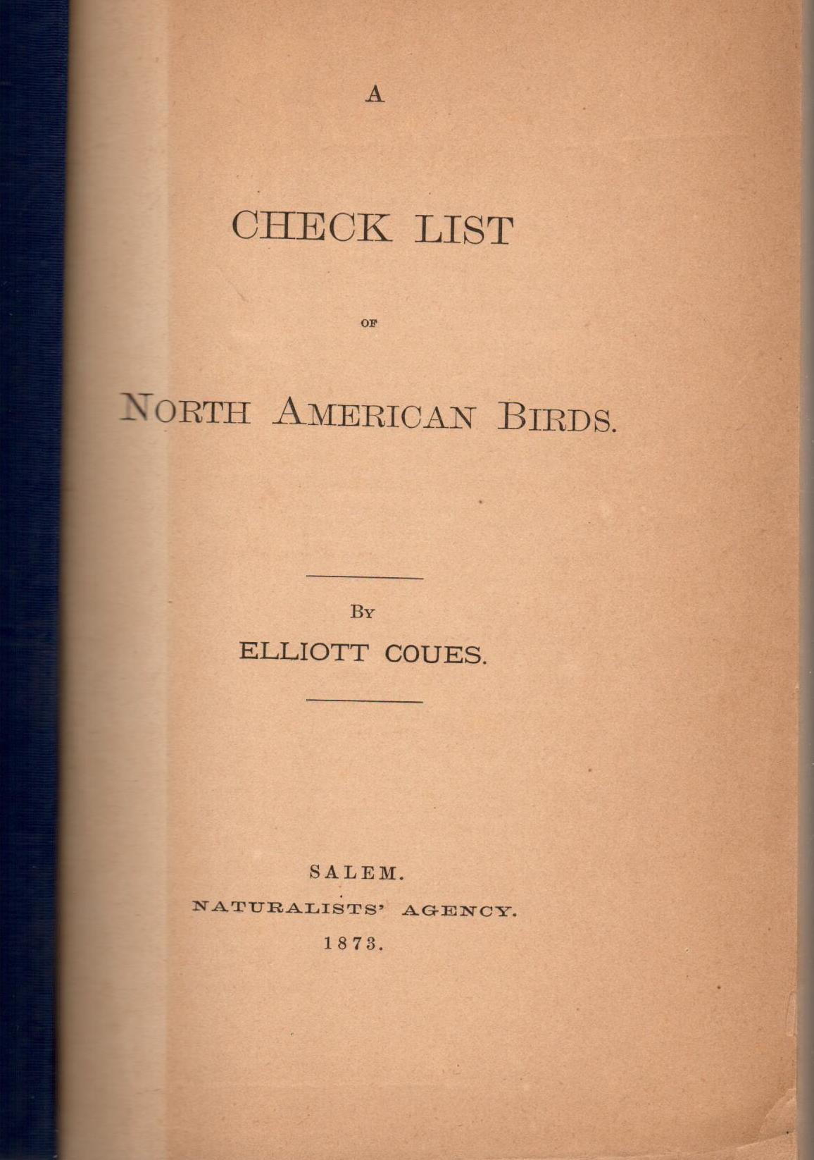 Book cover A Check List of North American Birds