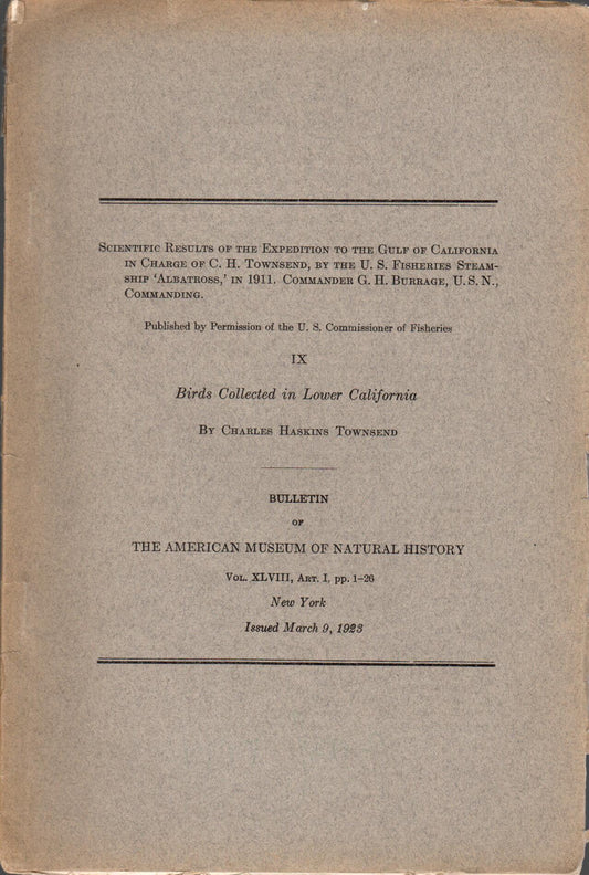 Book cover Birds Collected in Lower California