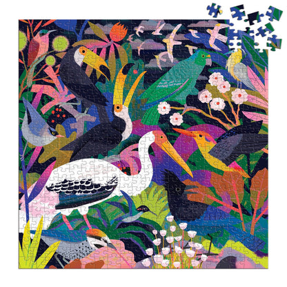 Puzzle: Glow-in-the-Dark Birds Illuminated