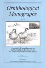Book cover and/or sample page of Prehistoric Human Impacts on California Birds: Evidence from the Emeryville Shellmound Avifauna (OM56)