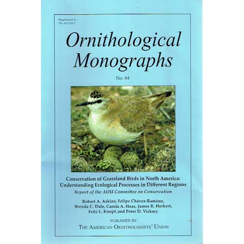 Book cover and/or sample page of Conservation of Grassland Birds in North America: Understanding Ecological Processes in Different Regions. Report of the AOU Committee on Conservation (OM64)