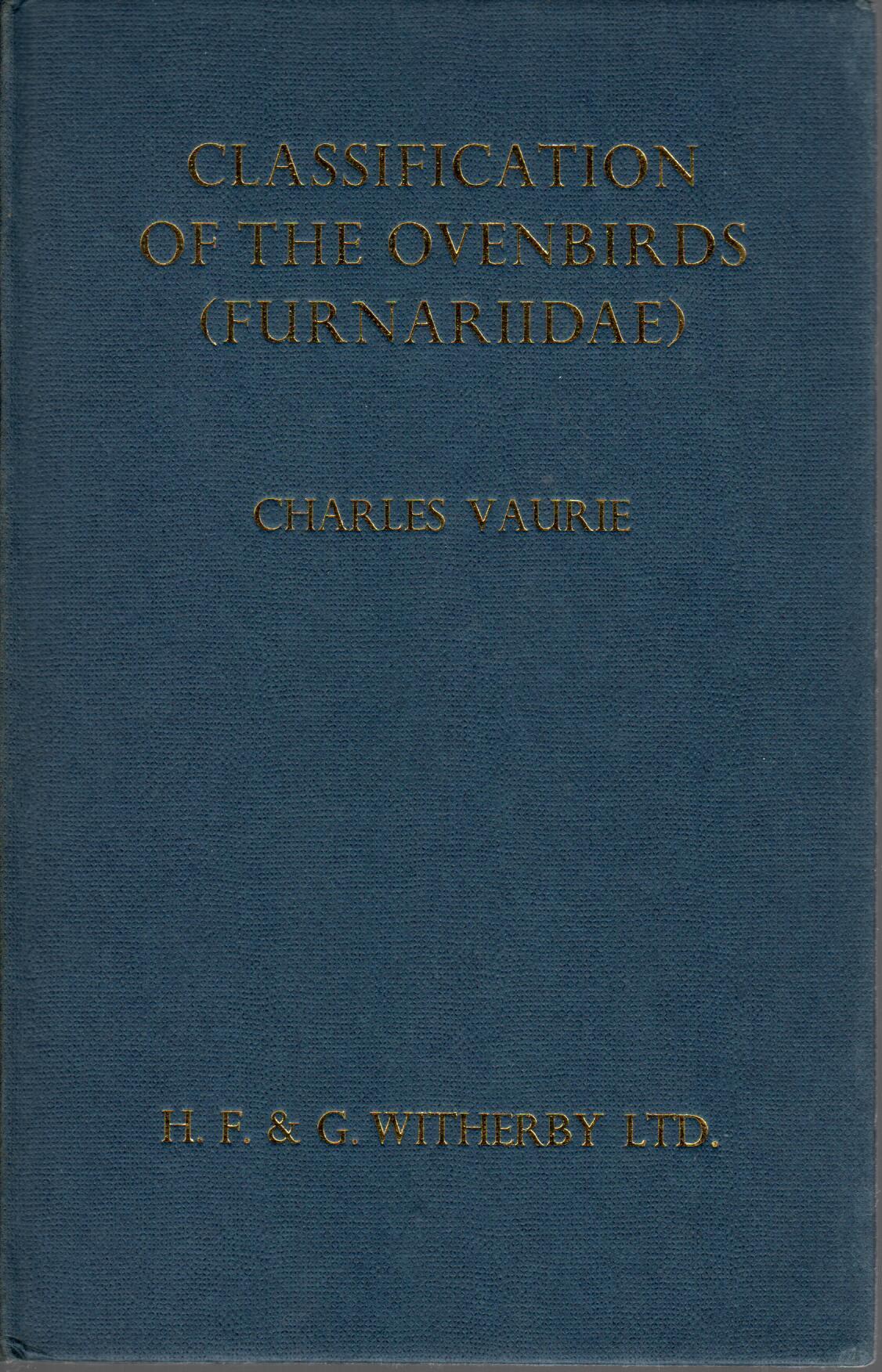Book cover and/or sample page of Classification of the Ovenbirds (Furnariidae)