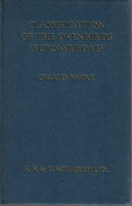 Book cover and/or sample page of Classification of the Ovenbirds (Furnariidae)