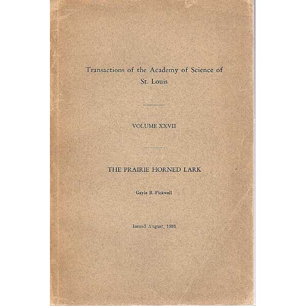 Book cover and/or sample page of The Prairie Horned Lark