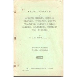 Book cover and/or sample page of A Revised Check List of African Shrikes, Orioles, Drongos, Starlings, Crows, Waxwings