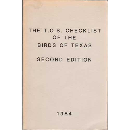 Book cover and/or sample page of The T.O.S. Checklist of the Birds of Texas