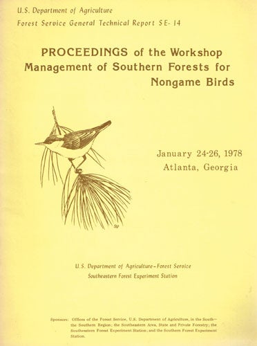 Book cover and/or sample page of Proceedings of the Workshop Management of Southern Forests for Nongame Birds