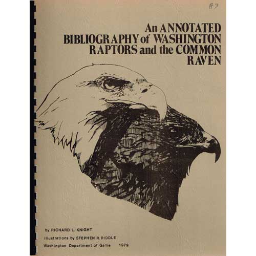 Book cover and/or sample page of An Annotated Bibliography of Washington Raptors and the Common Raven