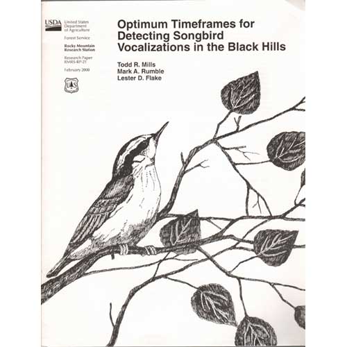 Book cover and/or sample page of Optimum Timeframes for Detecting Songbird Vocalizations in the Black Hills