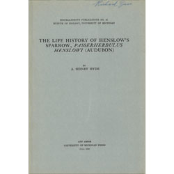 Book cover and/or sample page of The Life History of Henslow's Sparrow, Passerherbulus Henslowi (Audubon)