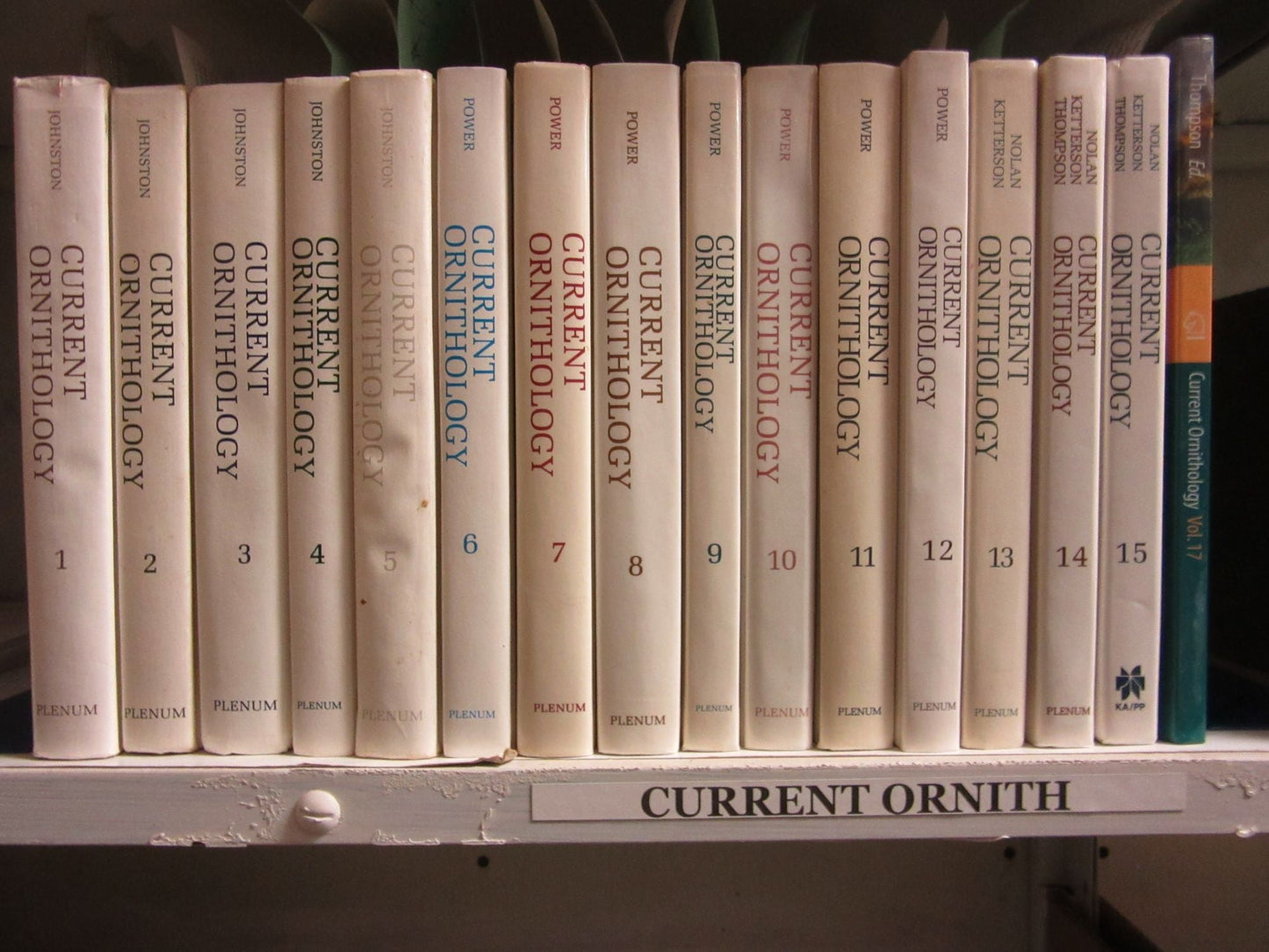 Book cover and/or sample page of Current Ornithology, Volumes 1-15 & 17