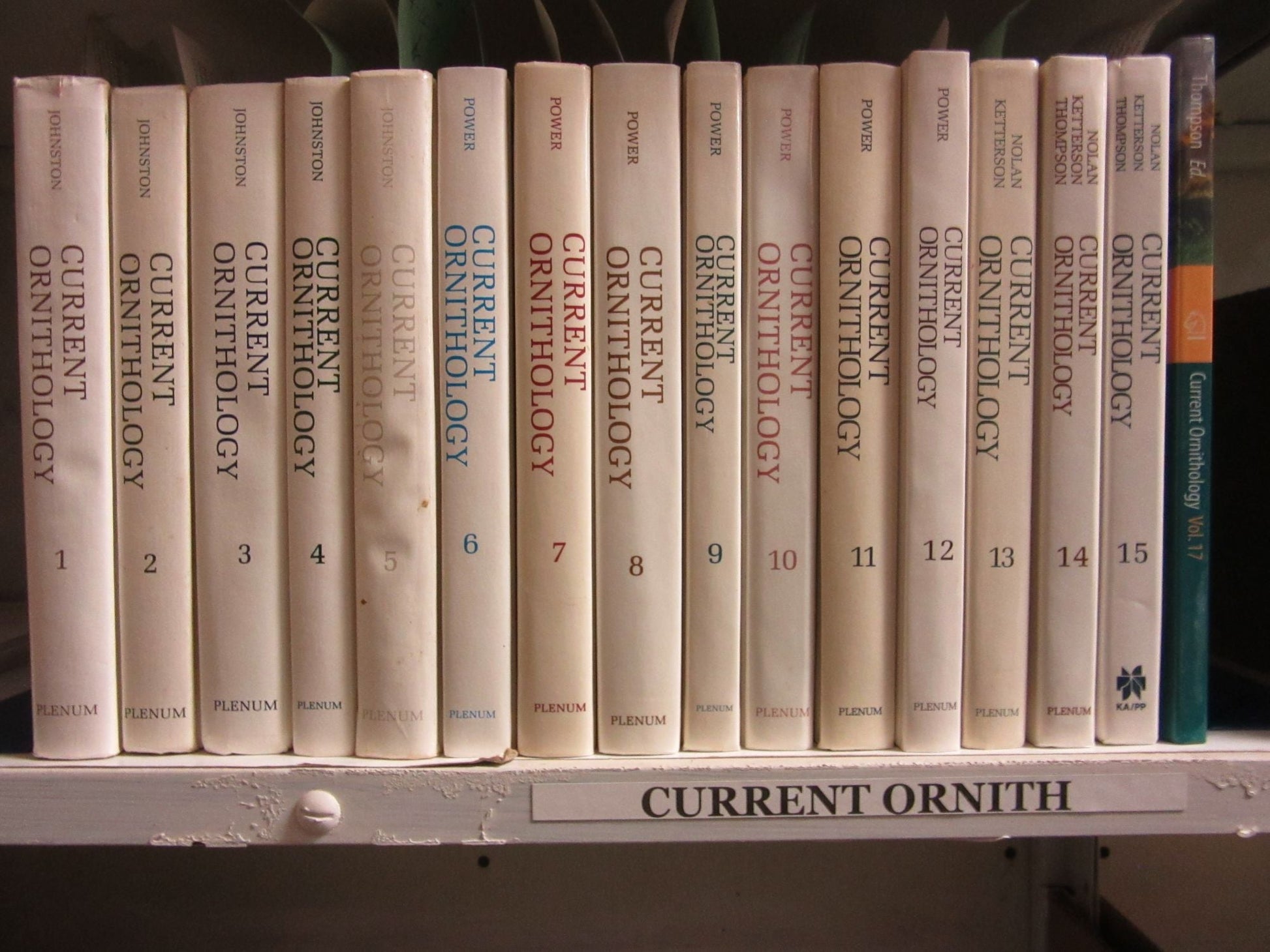 Book cover and/or sample page of Current Ornithology, Volumes 1-15 & 17