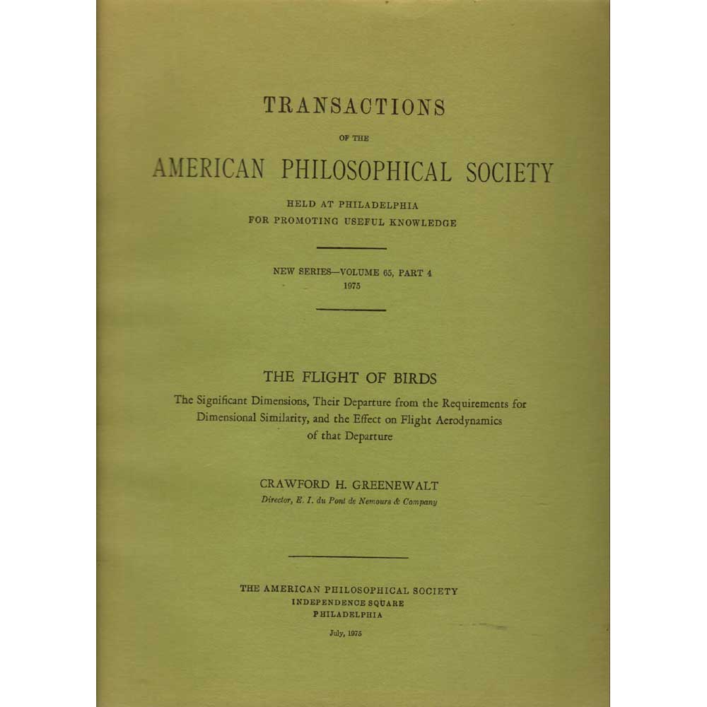 Book cover and/or sample page of The Flight Of Birds:The Significant Dimensions, Their Departure From The Requirements For Dimensional Similarity, And The Effect On Flight Aerodynamics Of That Departure