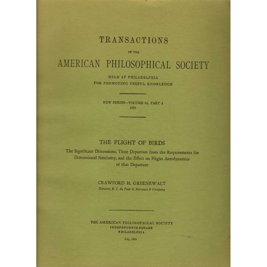 Book cover and/or sample page of The Flight Of Birds:The Significant Dimensions, Their Departure From The Requirements For Dimensional Similarity, And The Effect On Flight Aerodynamics Of That Departure