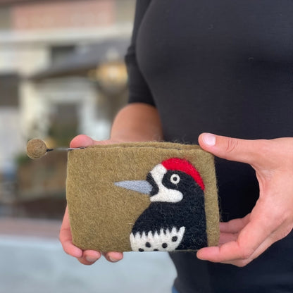 Bird Portrait Felt Pouch