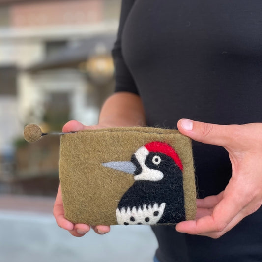 Bird Portrait Felt Pouch
